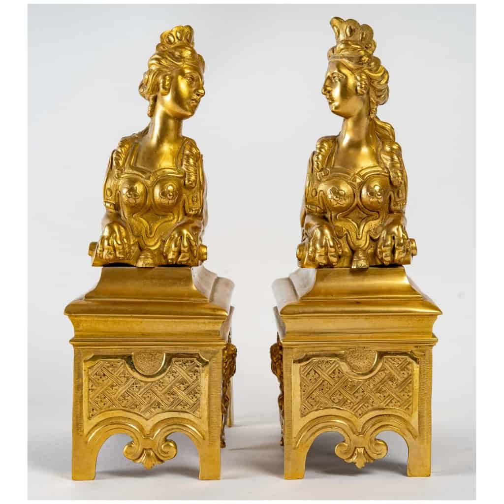 Pair Of Regency Style Andirons. XIXth 4