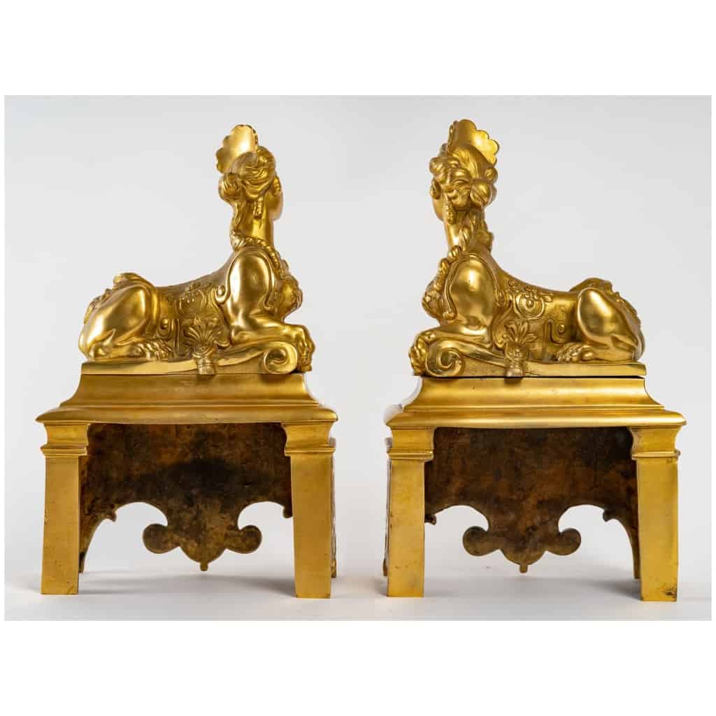 Pair Of Regency Style Andirons. XIXth 10