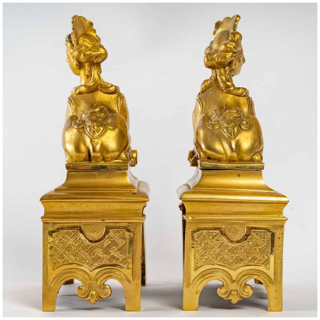 Pair Of Regency Style Andirons. XIXth 5