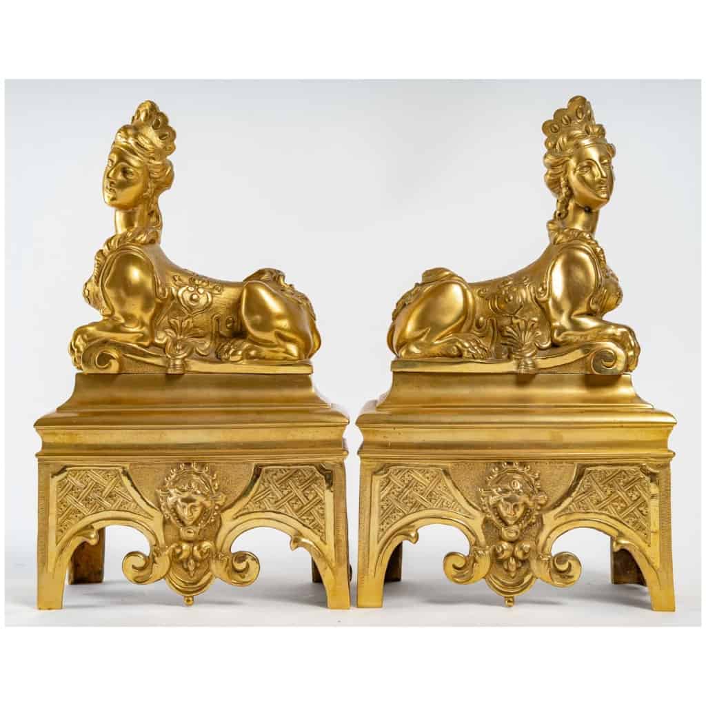 Pair Of Regency Style Andirons. XIXth 6