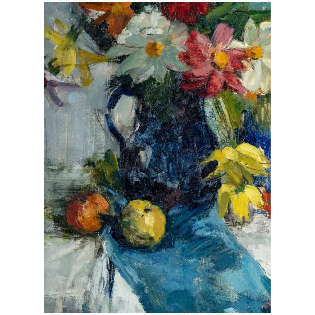 Bouquet De Fleurs et de fruits sur un entablement. Victor Simonin (1877-1946). 6