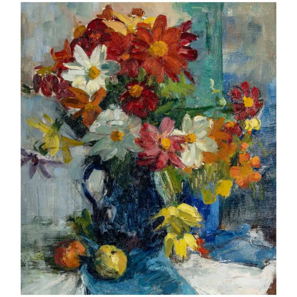 Bouquet De Fleurs et de fruits sur un entablement. Victor Simonin (1877-1946). 9