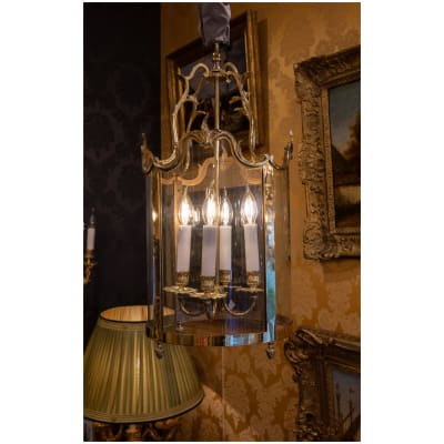 Lanterne en bronze ciselé et doré de style Louis XV vers 1900-1920