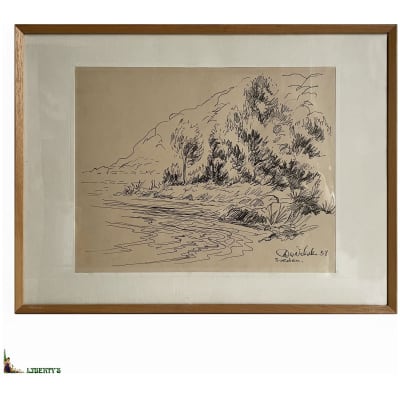 Dessin encadré, 29 cm x 22 cm, (1958) 3