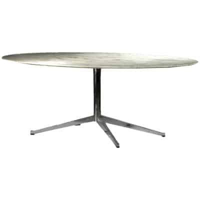 Florence KNOLL (1917-2019) : Table de salle à manger à plateau ovalisé