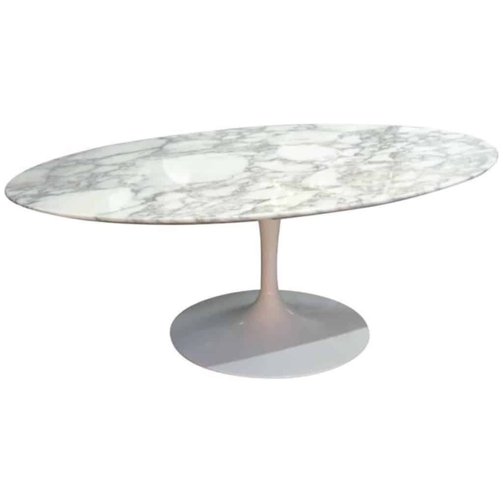 Eero Saarinen & Knoll International – oval “tulip” marble coffee table 3