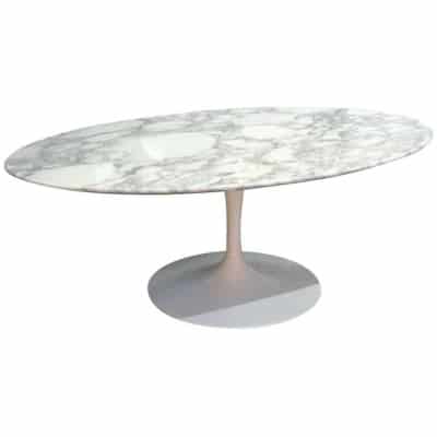 Eero Saarinen & Knoll International – oval “tulip” marble coffee table 3