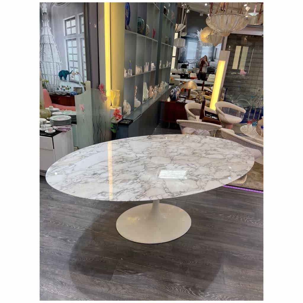 KNOLL & Eero Saarinen Table ovale « TULIP », 198x121cm marbre Calacatta 4