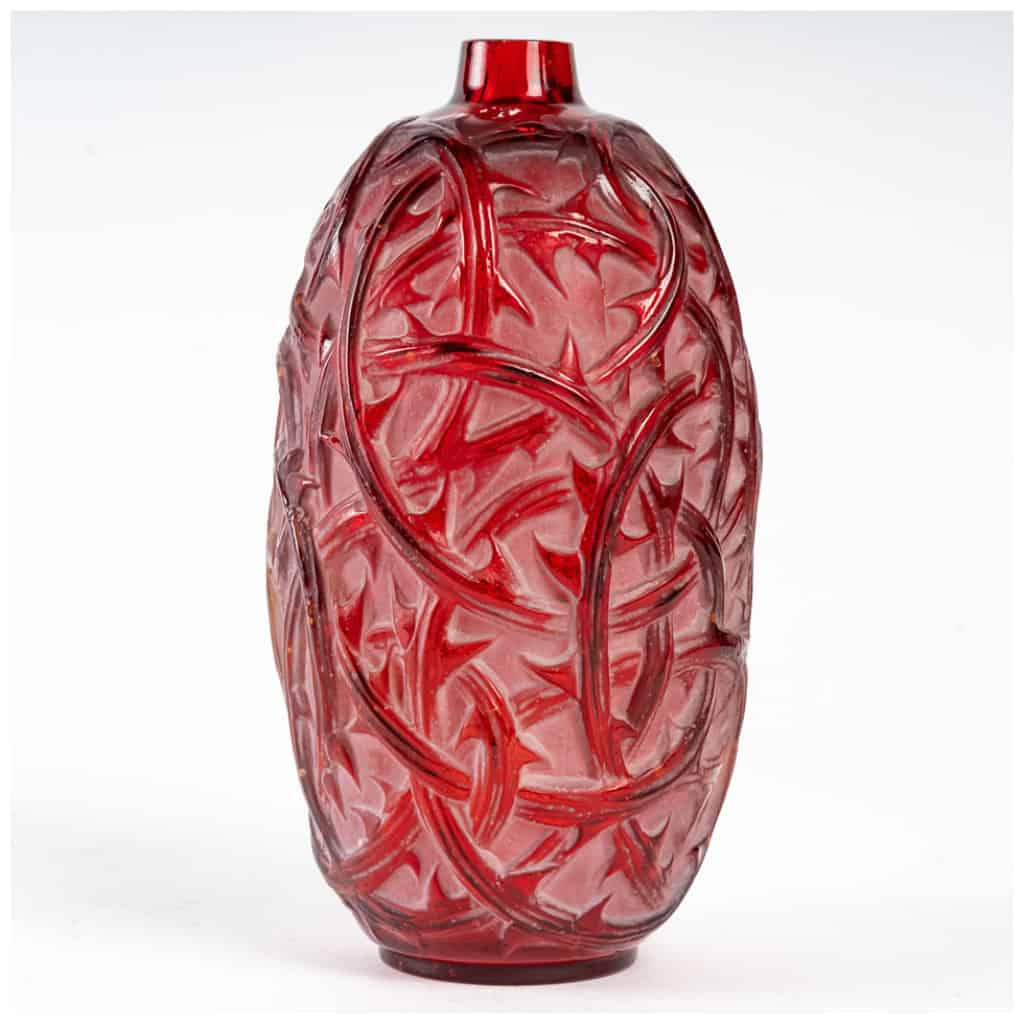 René Lalique : 1921 Vase « Ronce » teinté rouge 5