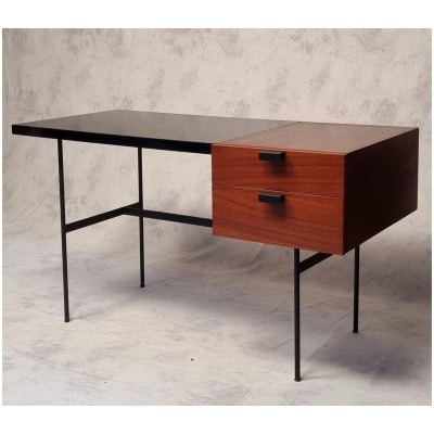 CM141 Desk by Pierre Paulin for Thonet – Mahogany & Metal – Ca 1953