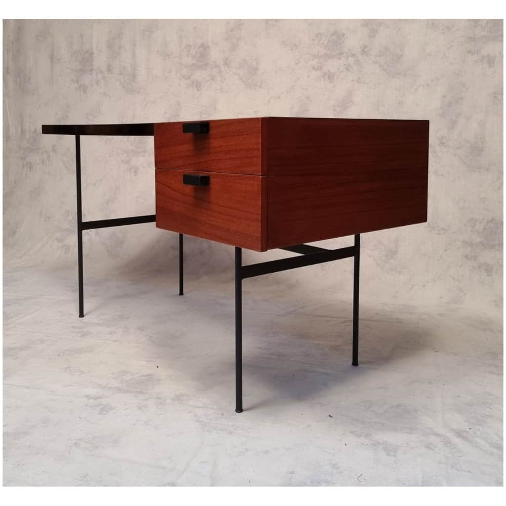 CM141 desk by Pierre Paulin for Thonet – Mahogany & Metal – Ca 1953 7