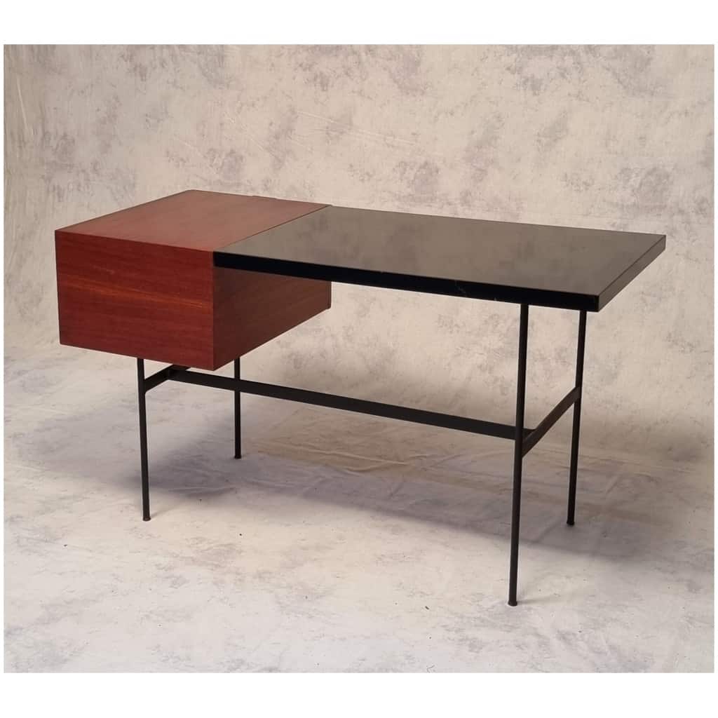 CM141 desk by Pierre Paulin for Thonet – Mahogany & Metal – Ca 1953 6