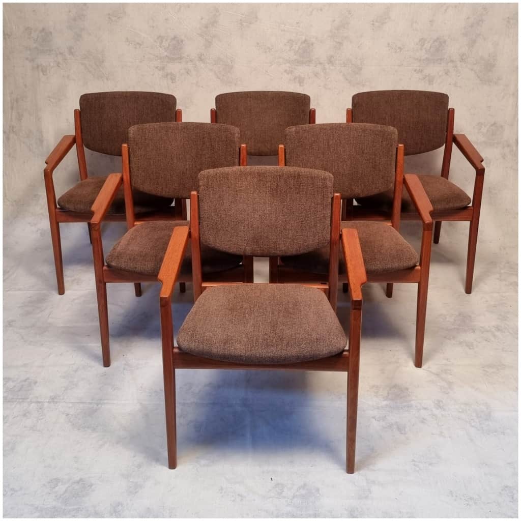 Suite de 6 fauteuils modèle 196 – Finn Juhl pour France & Son – Teck – Ca 1960 6