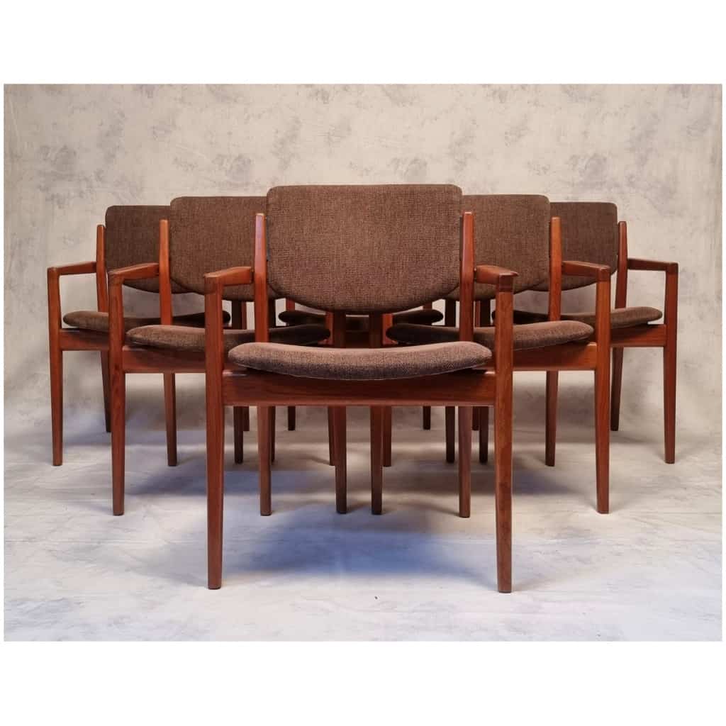 Suite of 6 model 196 armchairs – Finn Juhl for France & Son – Teak – Ca 1960 4