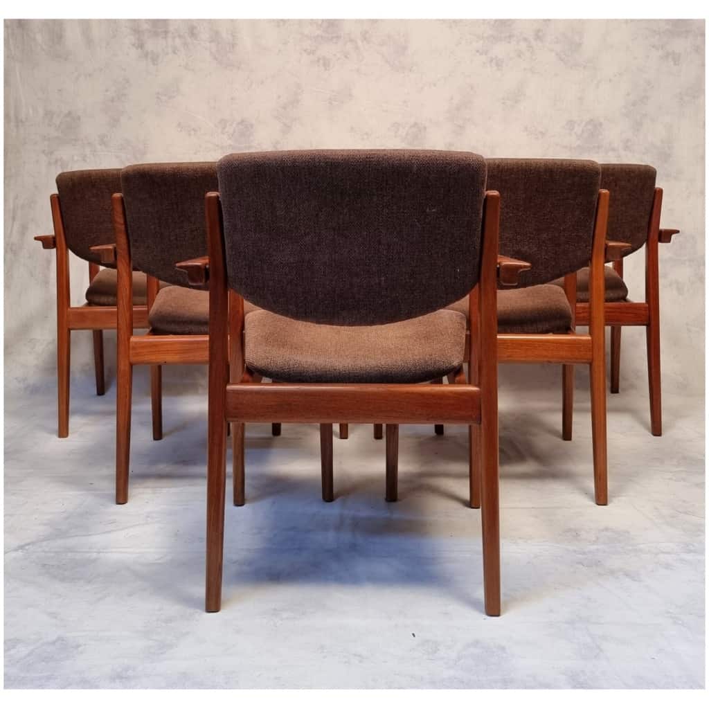 Suite of 6 model 196 armchairs – Finn Juhl for France & Son – Teak – Ca 1960 7