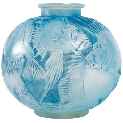René Lalique : Vase « Poissons » Opalescent