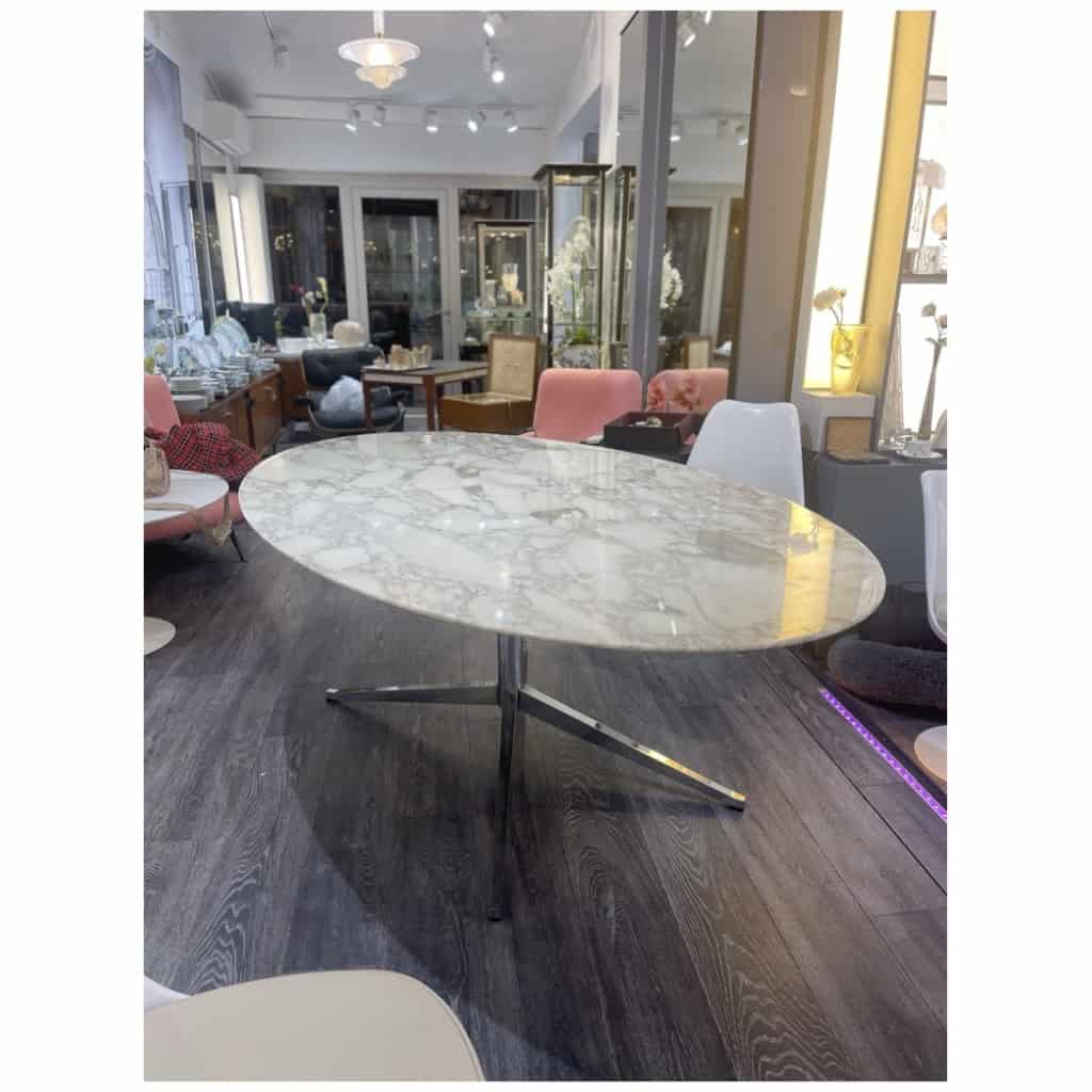 Florence KNOLL (1917-2019) : Table de salle à manger à plateau ovalisé 6