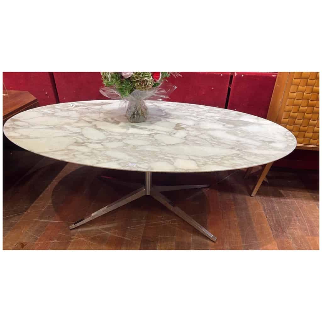 Florence KNOLL (1917-2019) : Table de salle à manger à plateau ovalisé 8