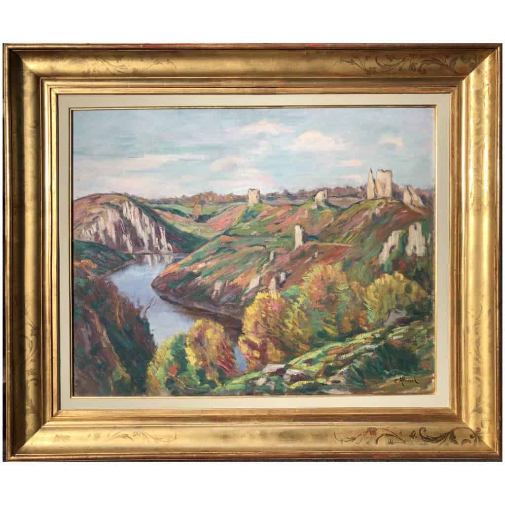 Eugène Alluaud View Of The Ruins Of Crozant French School 20th Century Oil Signed 4