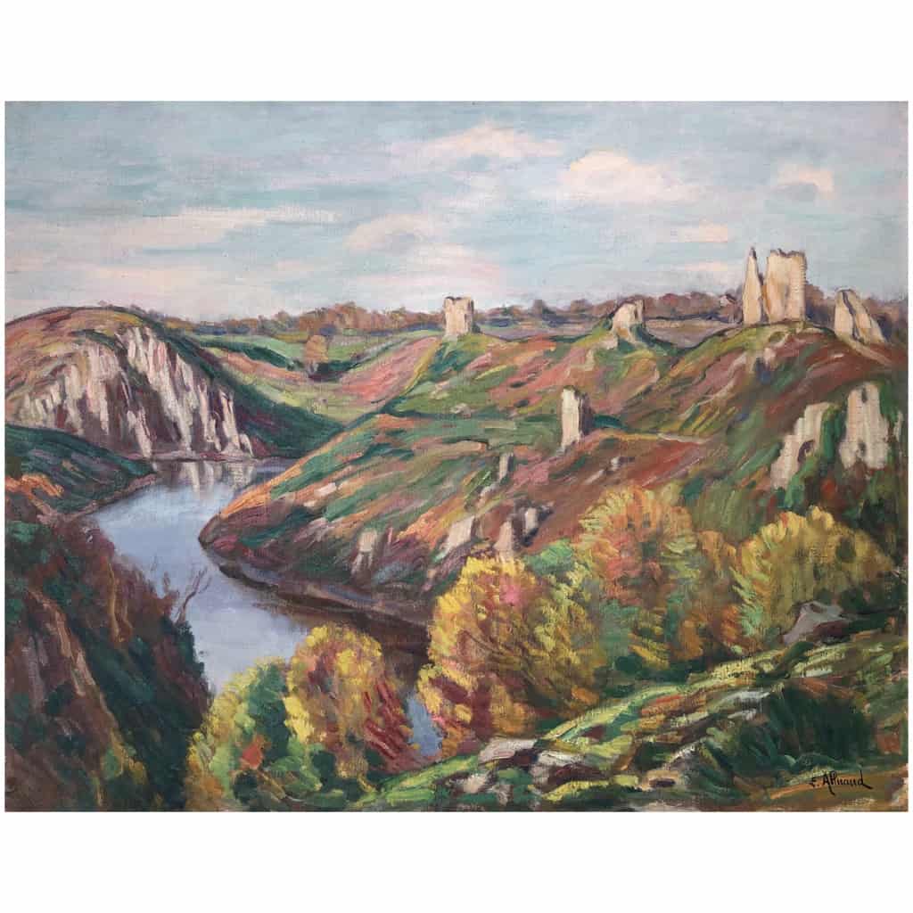 Eugène Alluaud View Of The Ruins Of Crozant French School 20th Century Oil Signed 5