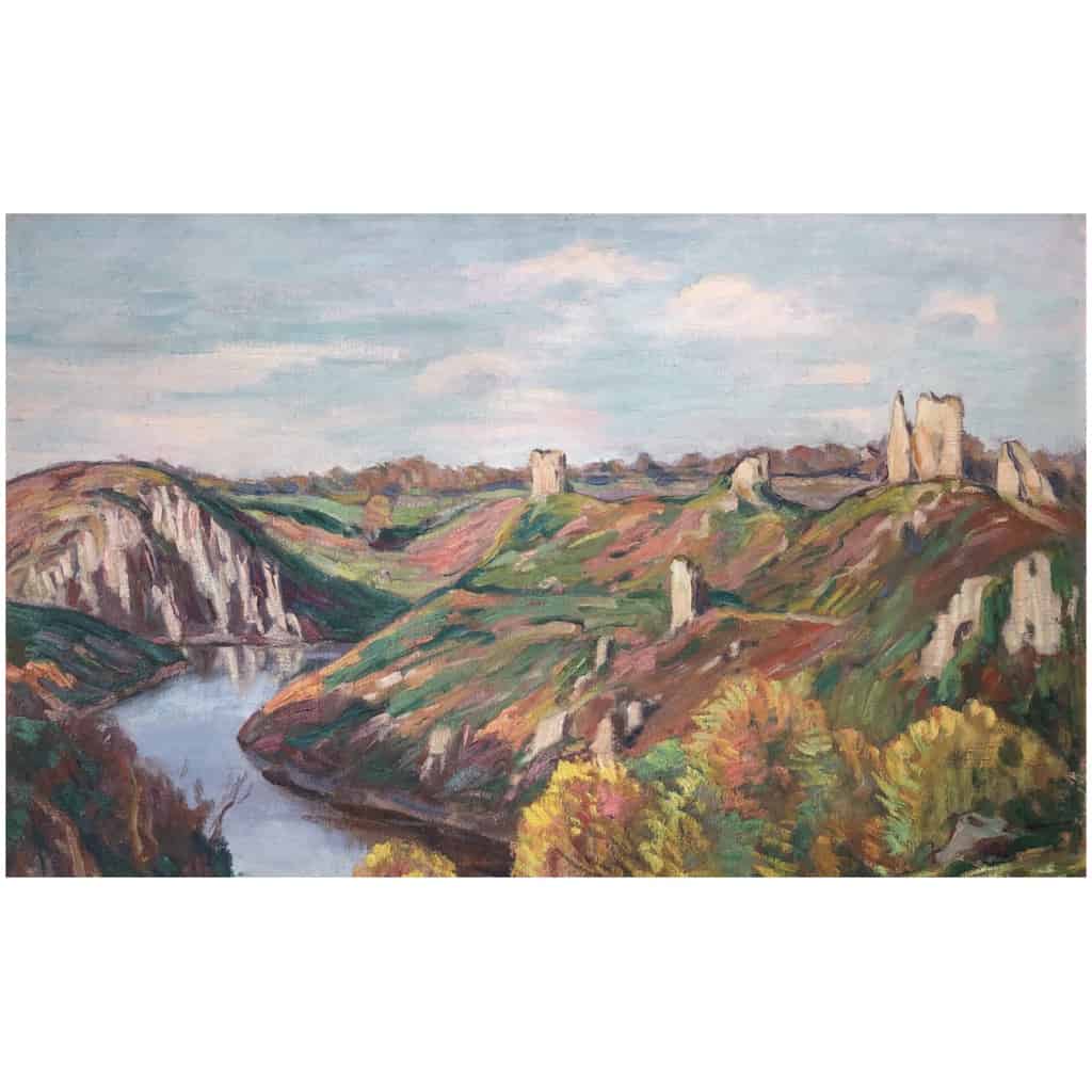 Eugène Alluaud View Of The Ruins Of Crozant French School 20th Century Oil Signed 9