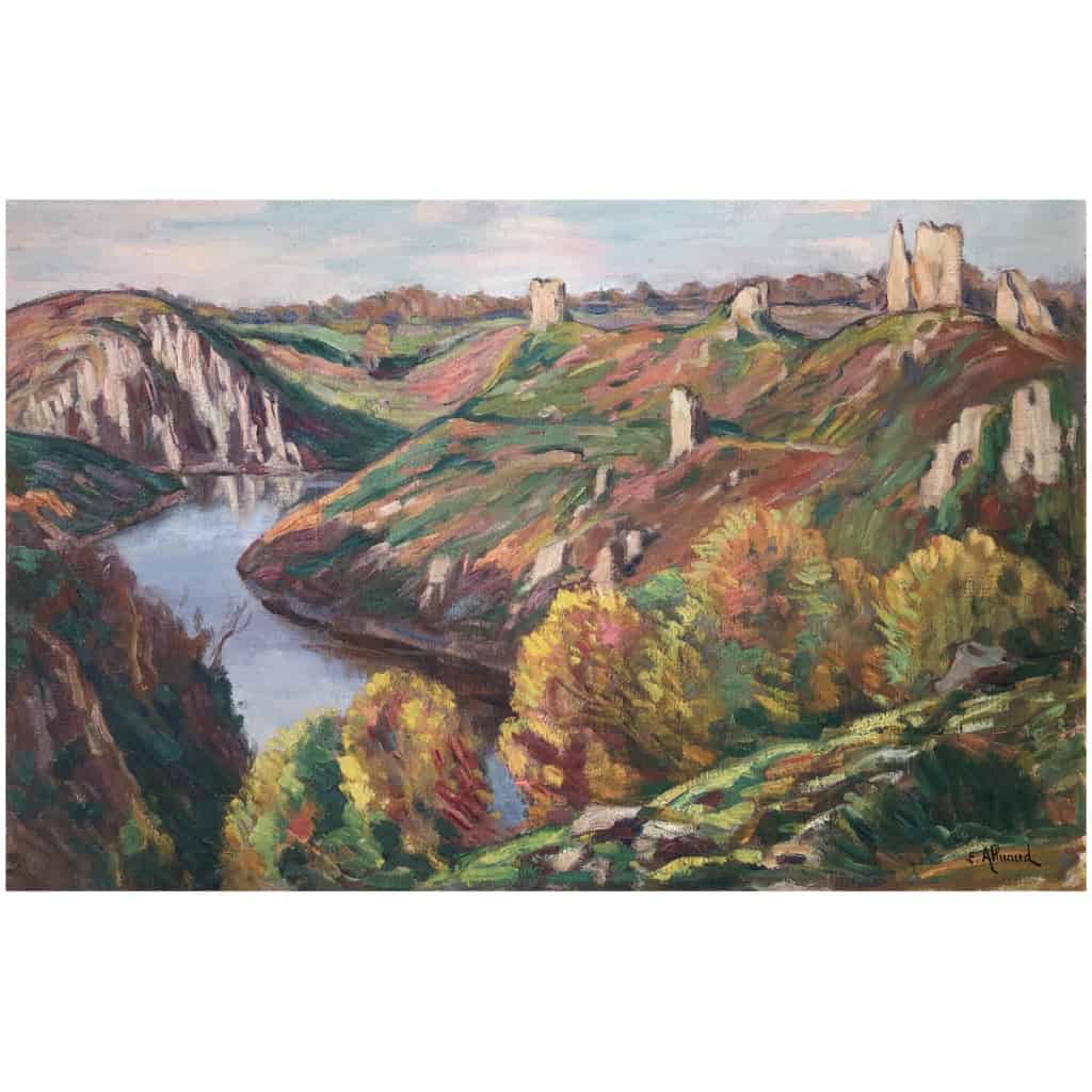 Eugène Alluaud View Of The Ruins Of Crozant French School 20th Century Oil Signed 8