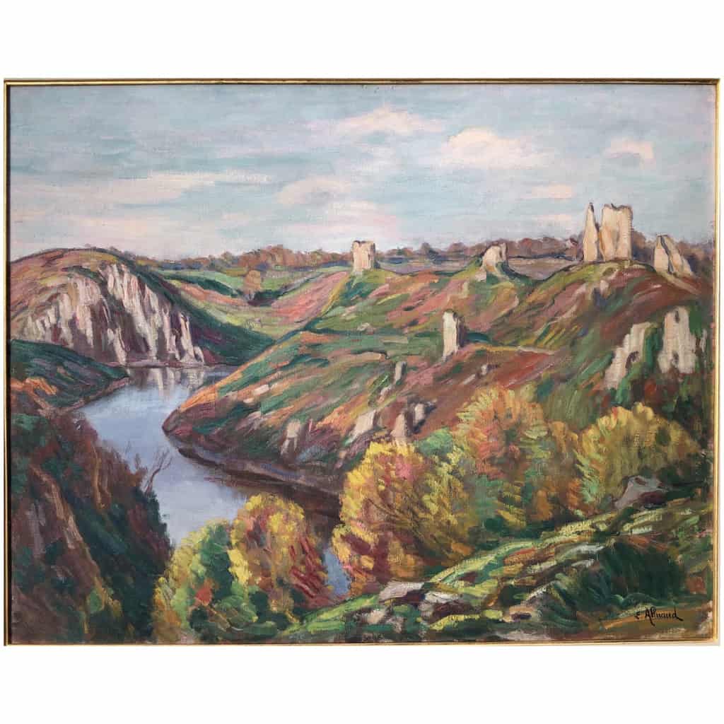 Eugène Alluaud View Of The Ruins Of Crozant French School 20th Century Oil Signed 7