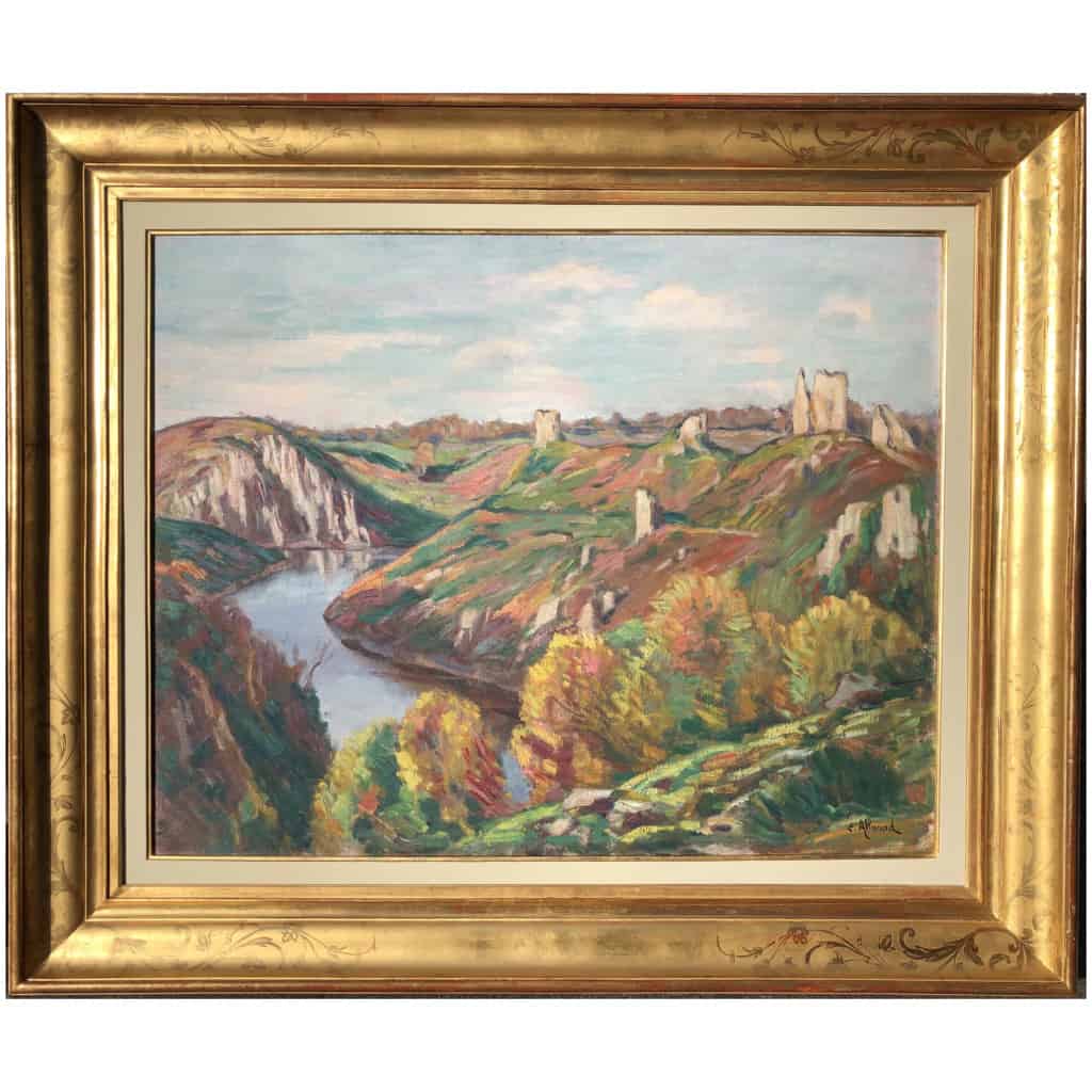 Eugène Alluaud View Of The Ruins Of Crozant French School 20th Century Oil Signed 3