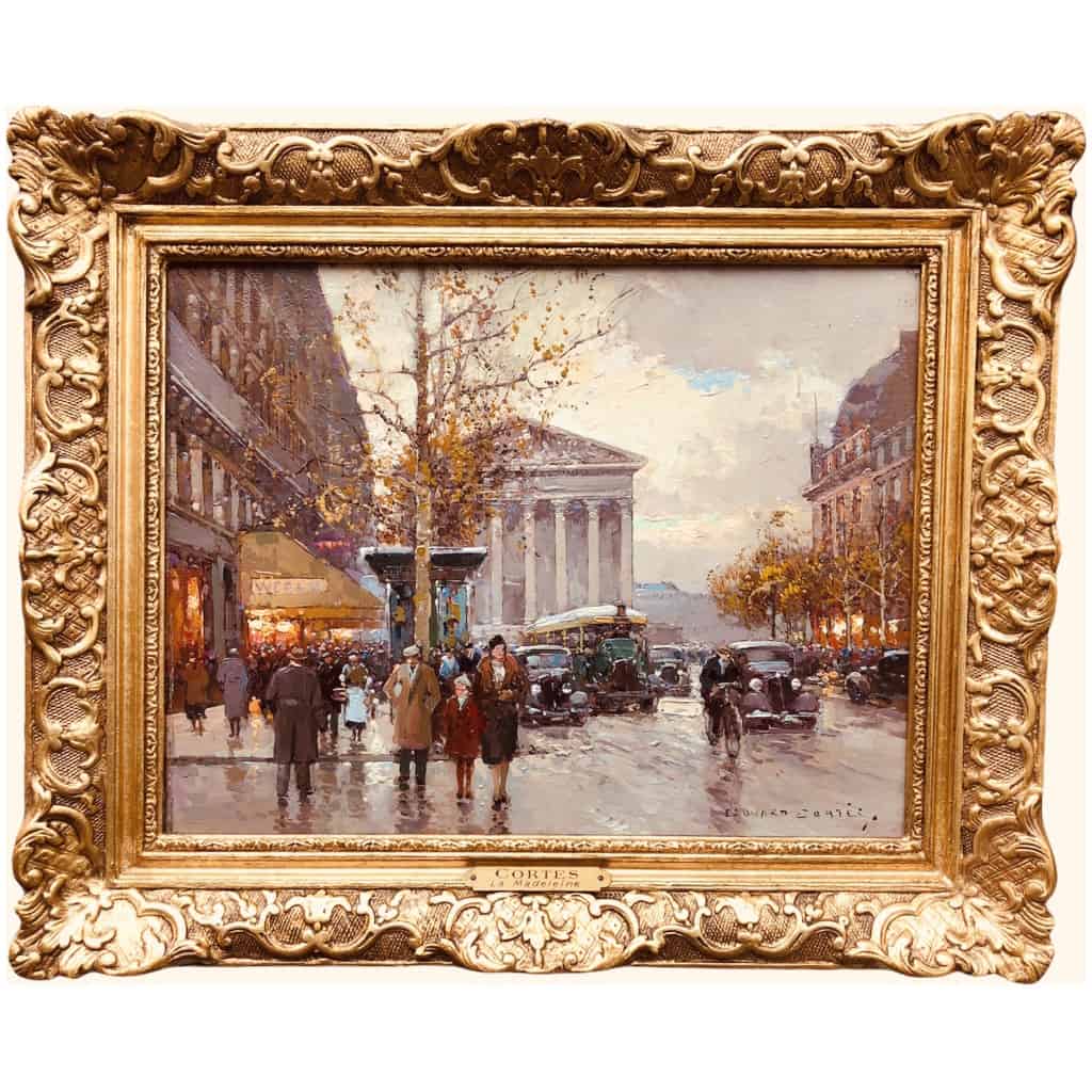 Cortes Edouard Rue Royale And La Madeleine, Autumn Day Oil On Canvas Signed 3