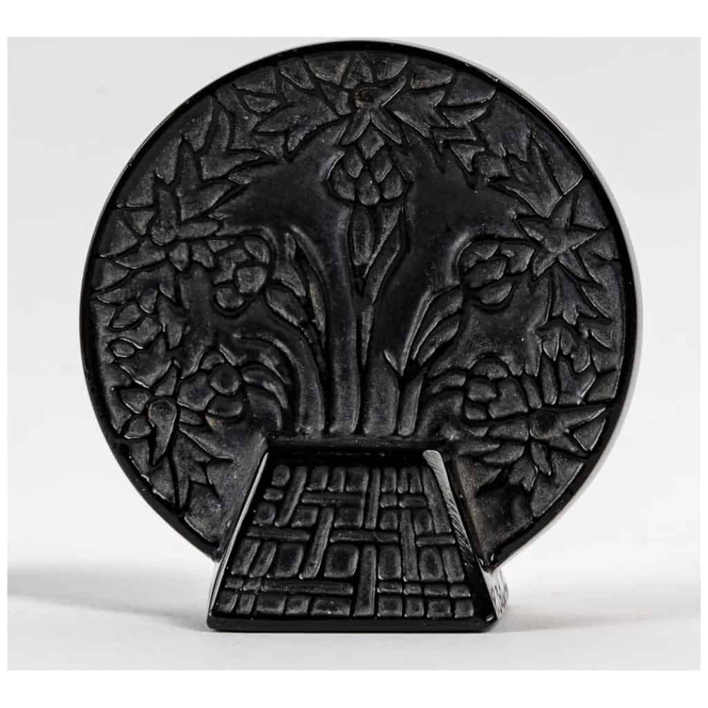 René Lalique: 1912 “Cornflowers” ​​stamp in black tinted glass 4