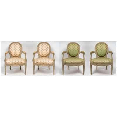 Set of four Transition period armchairs.
