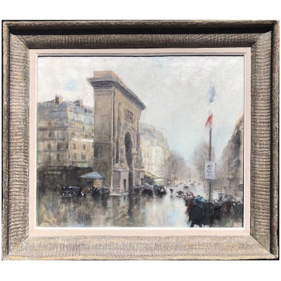 Herve Jules Tableau Impressionniste 20è Paris Porte St Martin Grands Boulevards huile toile signée