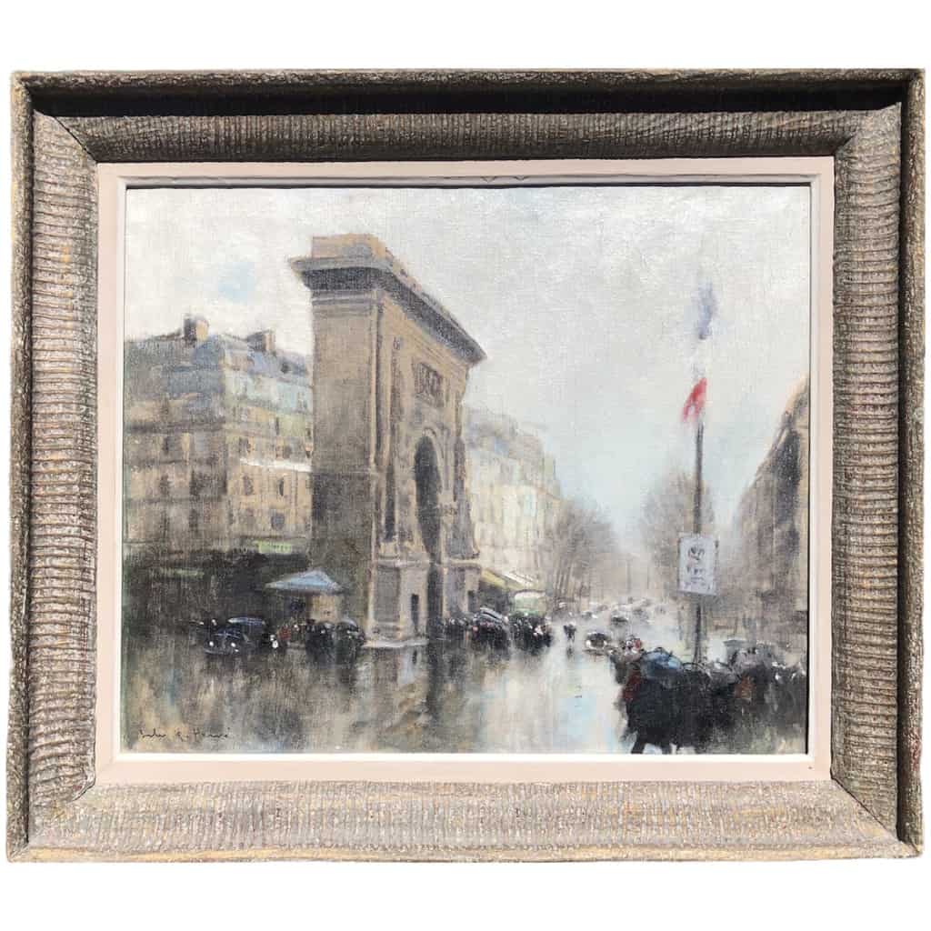 Herve Jules Impressionist Painting 20th Paris Porte St Martin Grands Boulevards oil canvas signed 6