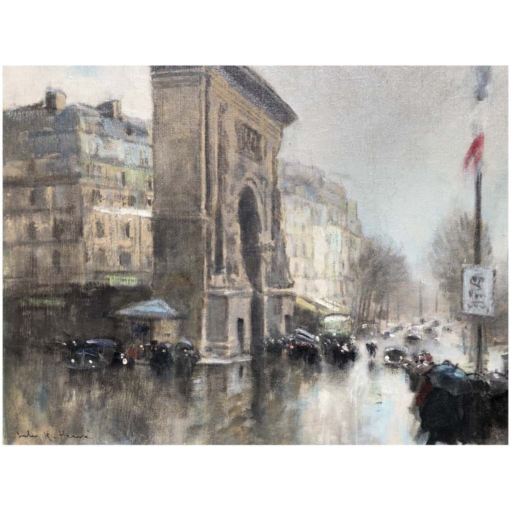 Herve Jules Tableau Impressionniste 20è Paris Porte St Martin Grands Boulevards huile toile signée 9