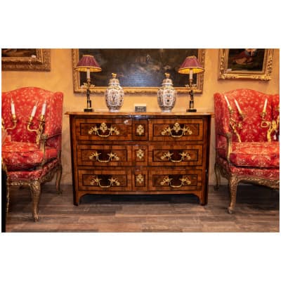 Thomas Hache (Attribué à) Commode à marqueterie géométrique d’époque Louis XIV