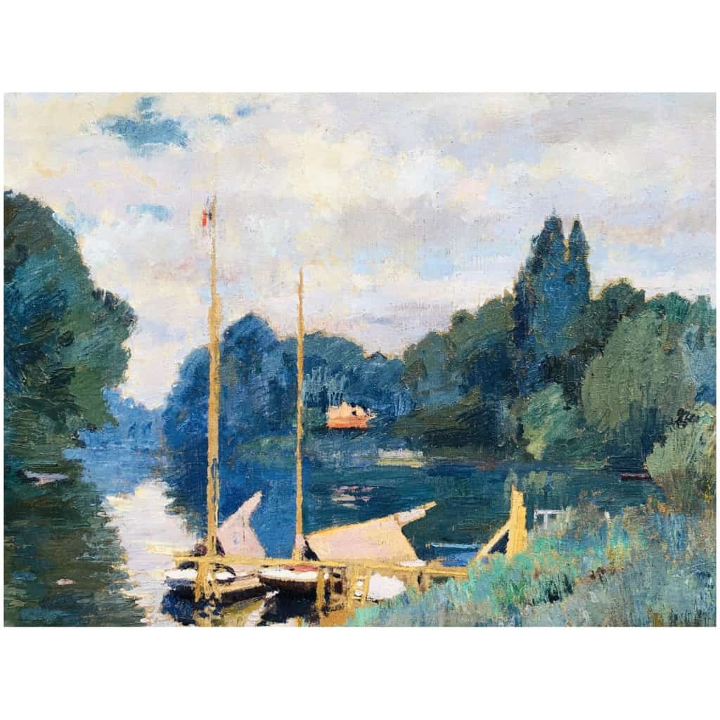 PINOT Albert The Seine at Argenteuil in 1926 Oil on canvas signed dated titled. 6