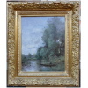 Trouillebert Paul Desire Tableau 19è Ecole Barbizon Pêcheur Dans Sa Barque Huile Toile Signée 11