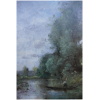 Trouillebert Paul Desire Tableau 19è Ecole Barbizon Pêcheur Dans Sa Barque Huile Toile Signée 17