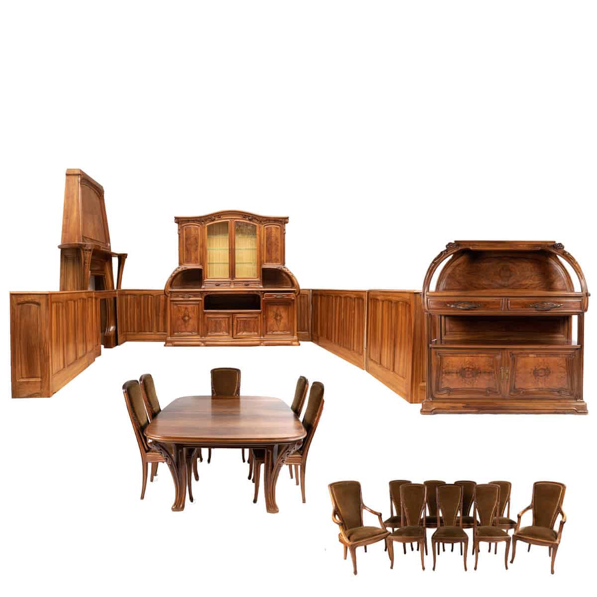 Louis MAJORELLE (attr.à) Table à thé à décor en vernis Martin, vers  1880-1890 - Salles à manger, tables