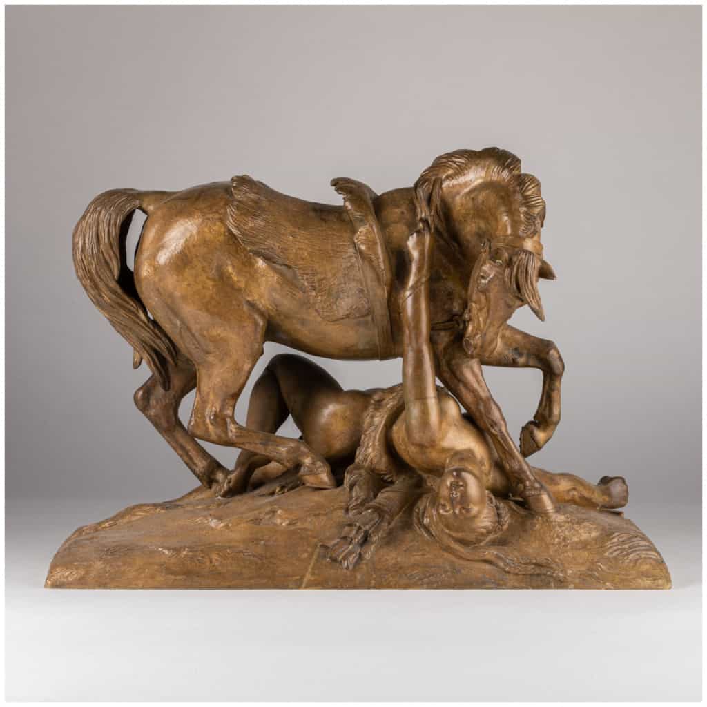 Jean-François-Théodore Gechter (1795-1844), L’amazone blessée, bronze, XIXe 3