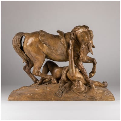 Jean-François-Théodore Gechter (1795-1844), The Wounded Amazon, bronze, XIXe