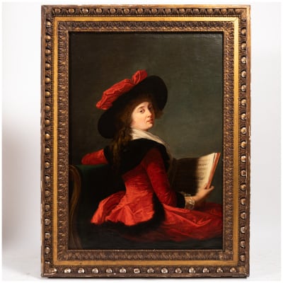 After EL Vigée Le Brun (1755-1842), portrait of Baroness de Crussol, XIXe