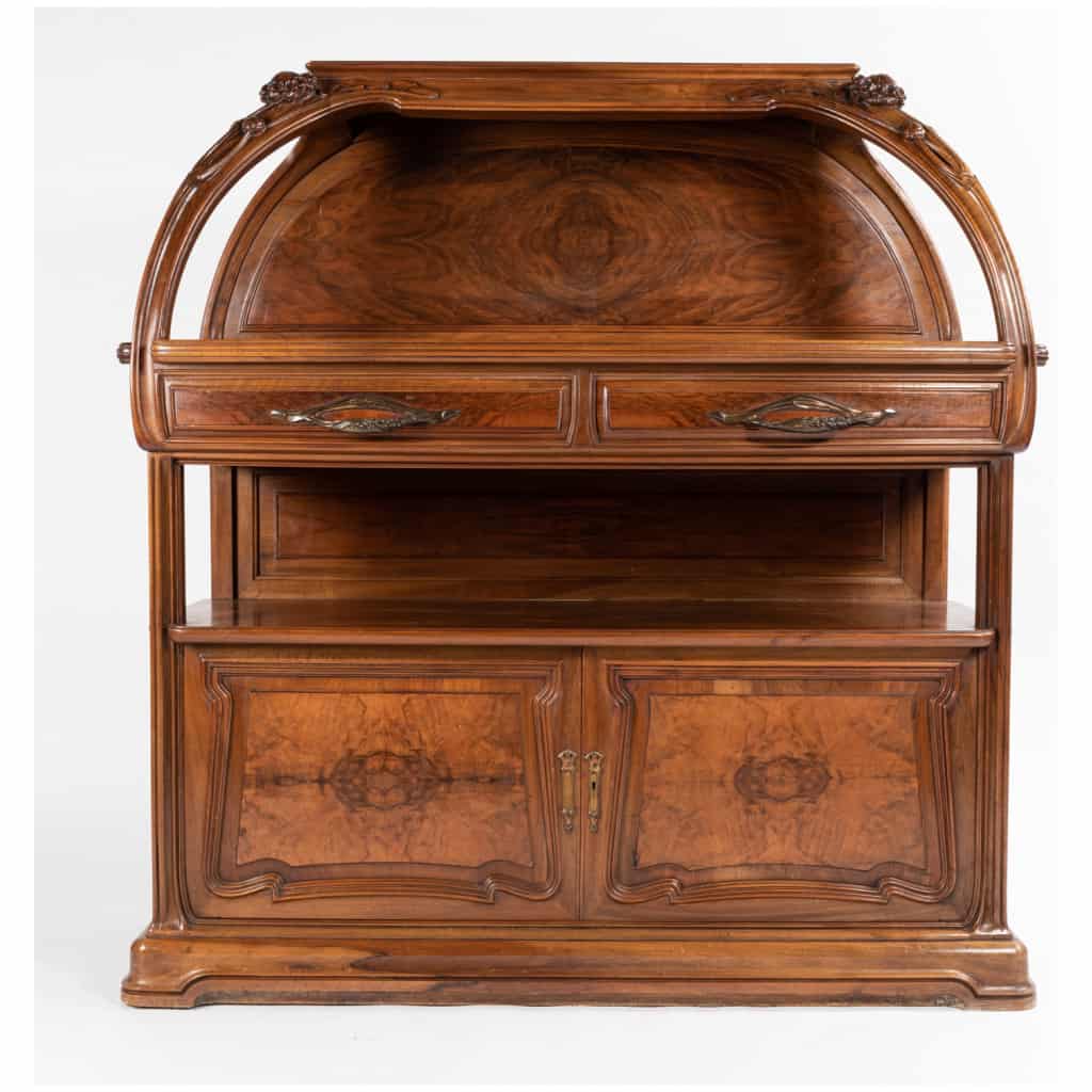Louis Majorelle (1859-1926), “Viorne” dining room furniture in walnut, XIXe 8