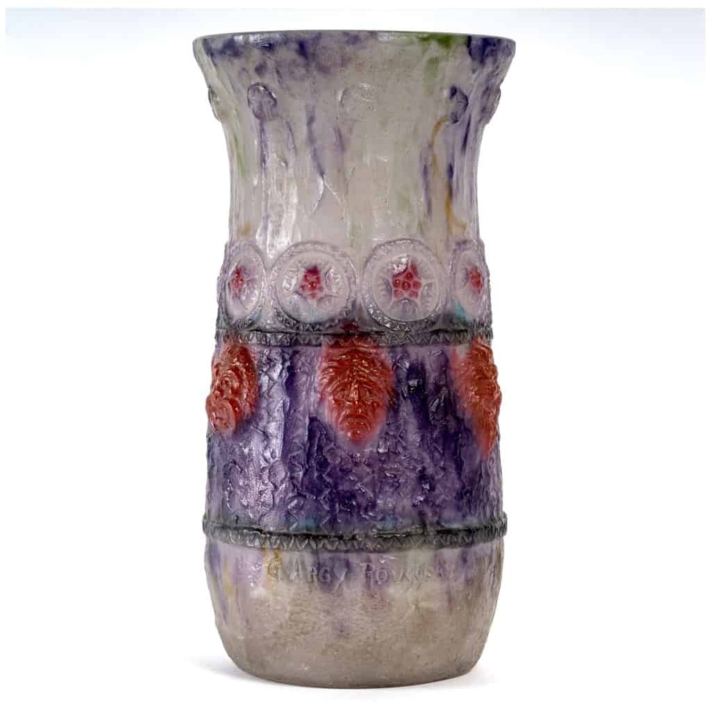 1922 Gabriel Argy-rousseau – Vase Tragi Comique Pâte De Verre 3