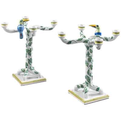 HERMES Moustier Pair of Candelabra model "TOUCAN"