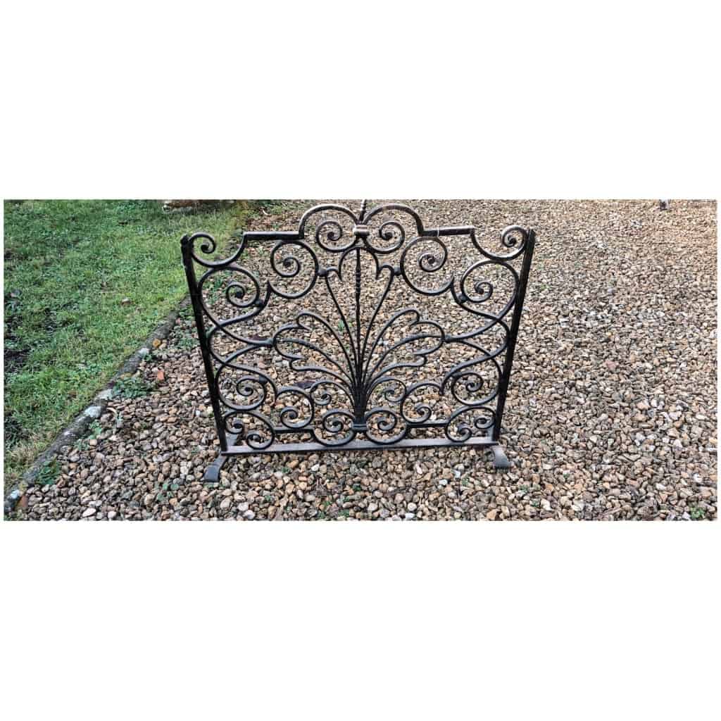 vintage wrought iron fire screen XVIII th century 4