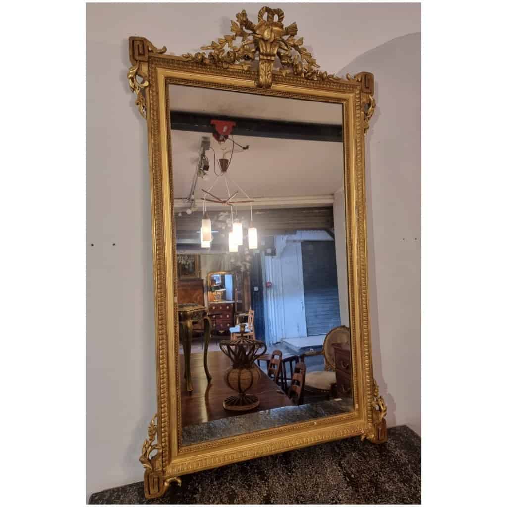 Grand Miroir d’époque Louis XVI – Bois Doré – Fin 18ème 3