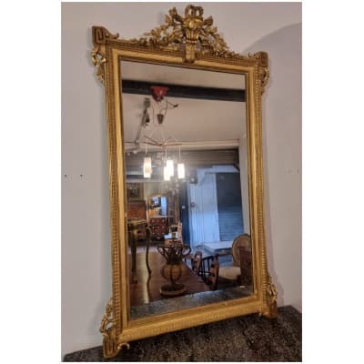 Large Louis Period Mirror XVI – Golden Wood – Late 18th 3