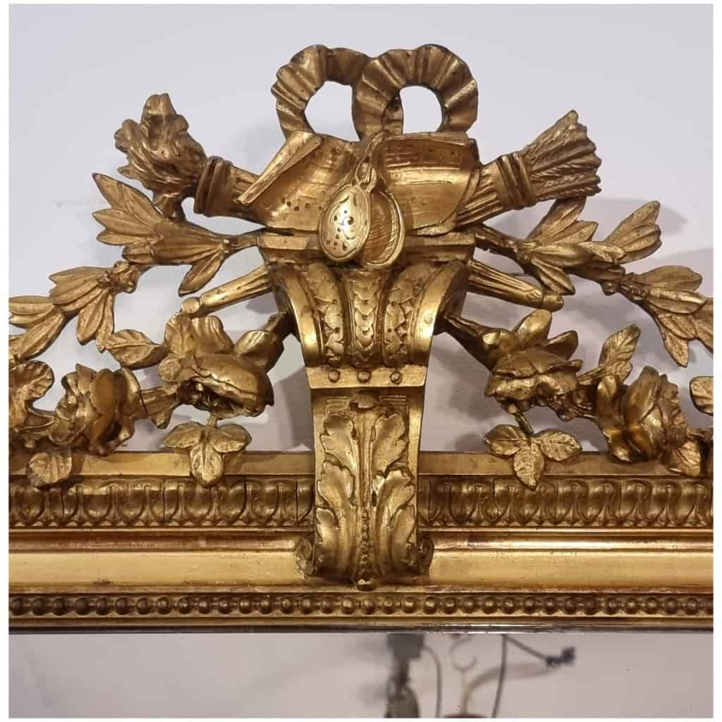 Grand Miroir d’époque Louis XVI – Bois Doré – Fin 18ème 4