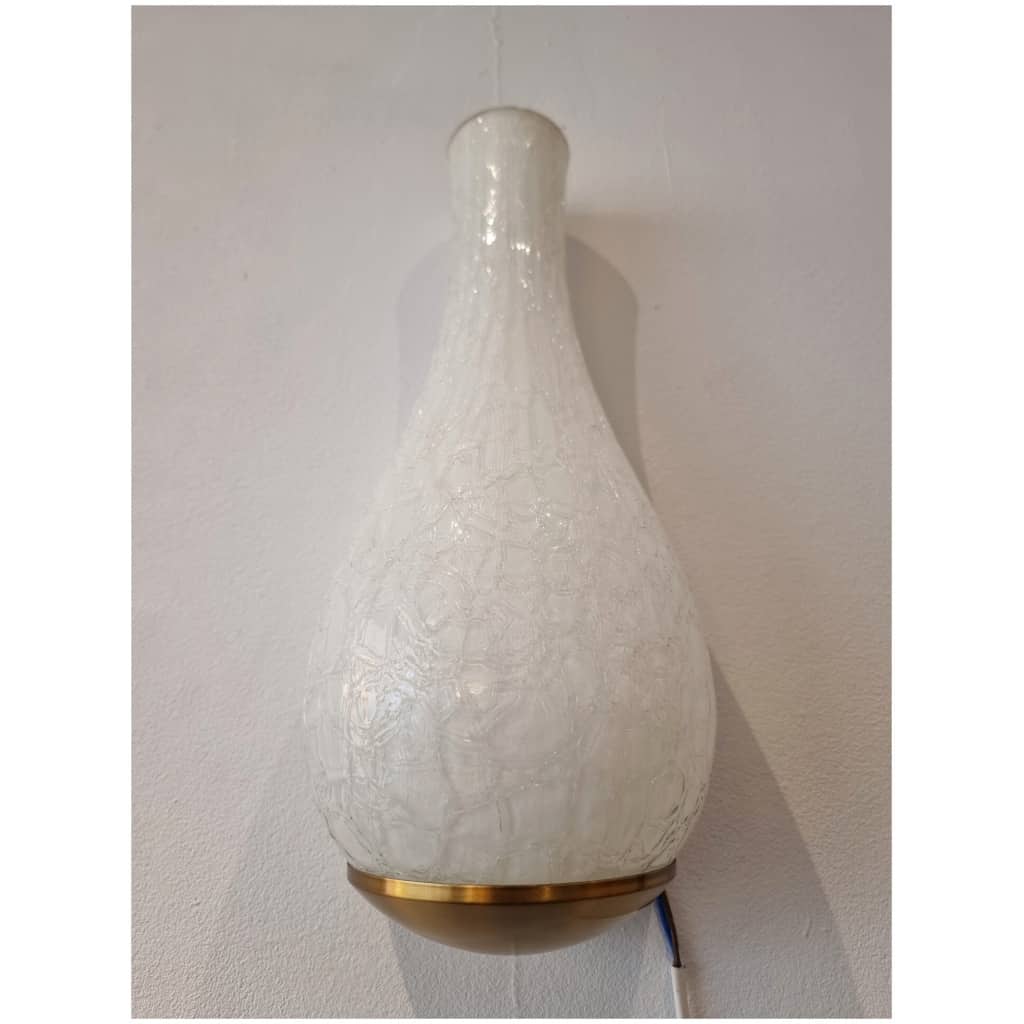 Pair of Egg Sconces By Jean Perzel - Atelier Perzel - Glass & Brass - Ca 1940 8